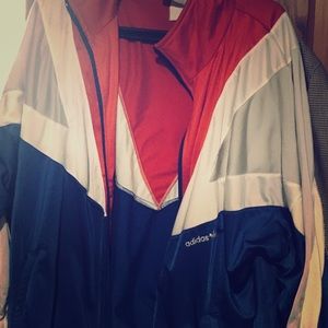 1970s Red, White and Blue adidas active wear.